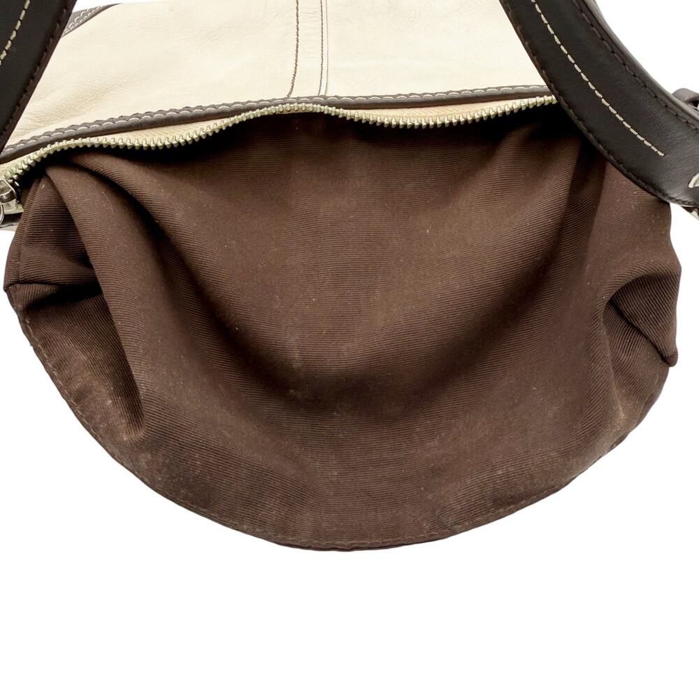 Coach 2007 Hamptons Cream Brown Leather Demi Baguette Mini Shoulder Bag F11195 - Picture 14 of 14